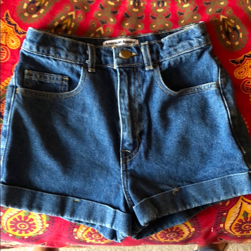 High waisted denim shorts